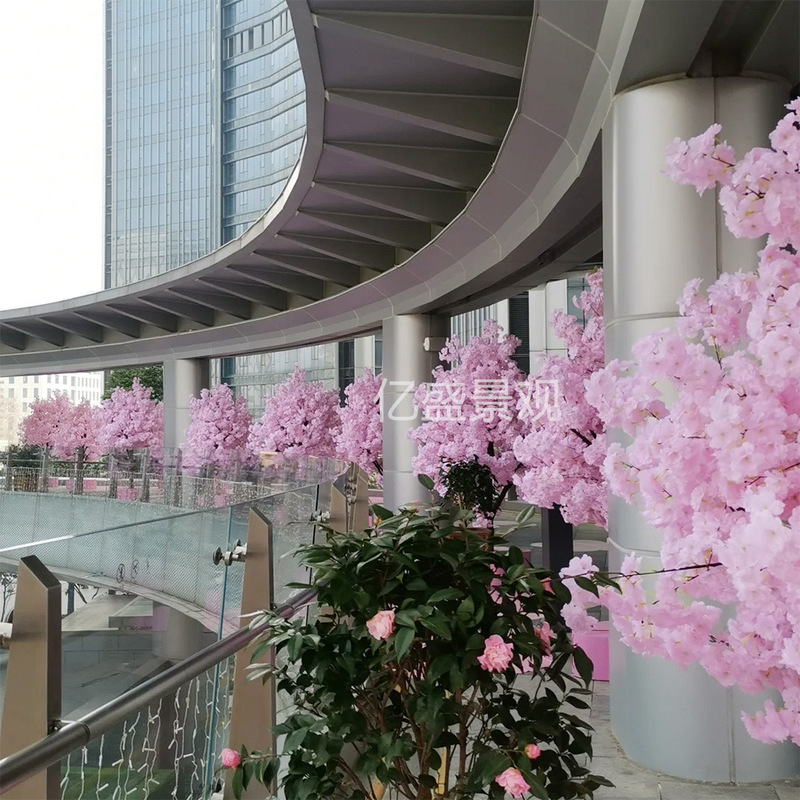 模擬桜の木屋内ホテルの結婚式のレストラン無垢材桜の木人工アーチ片側偽桜の木|undefined
