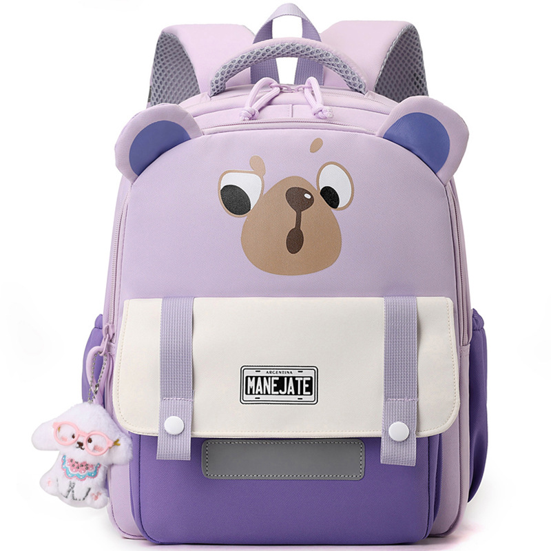 Cartoon Bear Kids Big Class Kindergarten Mochila para niñas de grado uno y dos mochilas para niños respirables