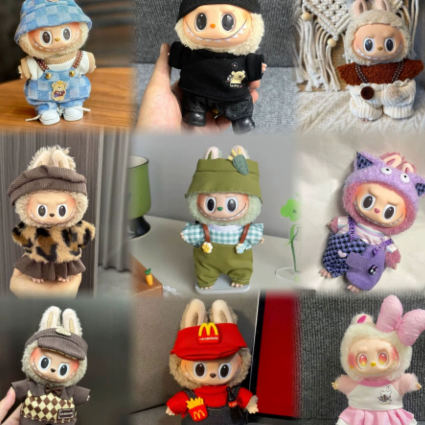 Labubu Baby Clothes Vinyl Labubu 17cm Doll Cute Dress-Up Casual Suit Skirt Plush Clothes Manufacturer