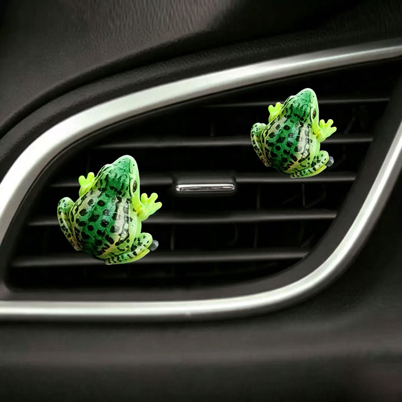 2 Pieces of 3D Realistic Frog Car Air Conditioner Fragrance Diffusers, Car Aromatherapy, Fun Car Interior Decorations