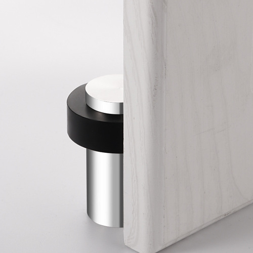 304 stainless steel door stop, round precision cast door stop, wooden door, silicone heightened door bump, punch-free, anti-collision solid door top
