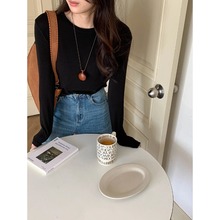 3th Morning 百搭模范生 简约纯色修身正肩T恤打底衫ZY3305