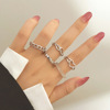 Ring, set, resin, European style, suitable for import, new collection, simple and elegant design, 5 pieces, wholesale