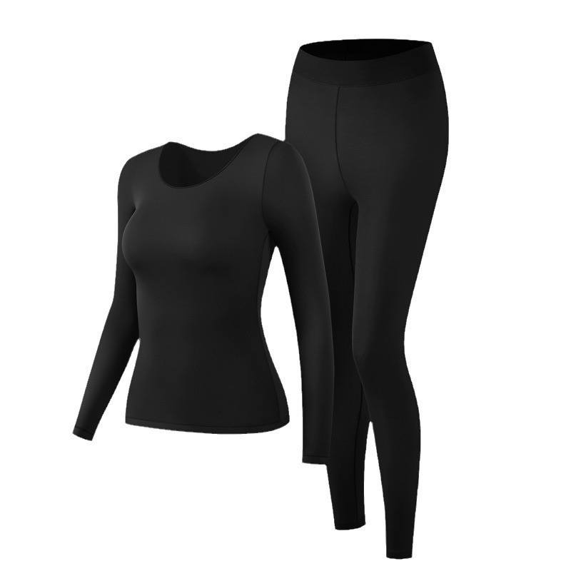 37 ℃ 일정한 온도 울트라 얇은 높은 탄성 난방 열 속옷 여성 가을 옷 바지 열 근육 바닥 HYALURONIC 산성 피부 미용 의류 세트