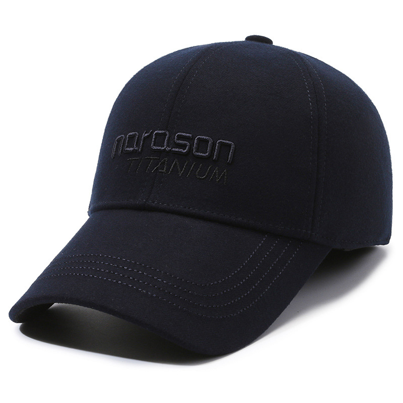 Embroidered Baseball Cap For Men Warm Winter Hat With Ear Flaps_voghion.com