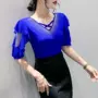 夏季镶钻重工短袖女上衣