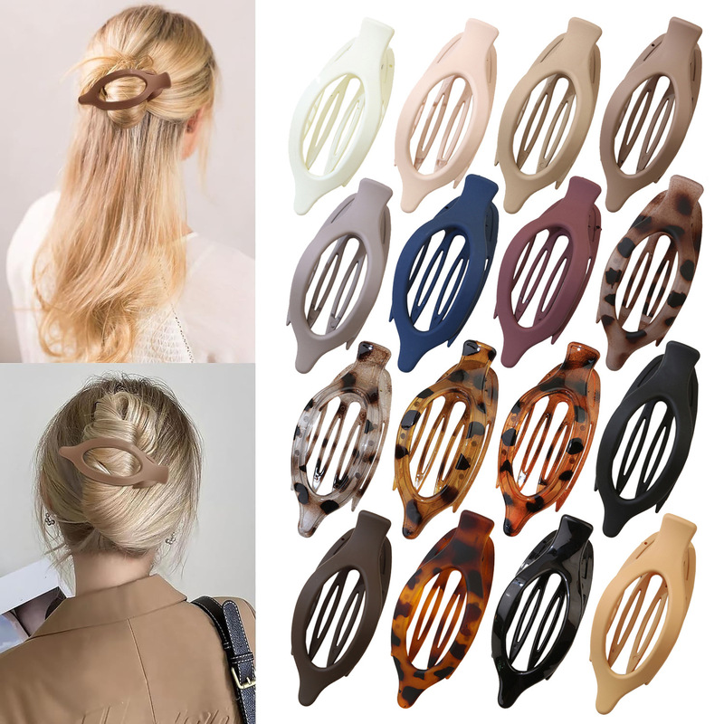 Amazon Leaf Oval Hairpin European and American Fashion Simple Back of the Head Hairpin Duckbill Clip Cross-Border Hair Accessories