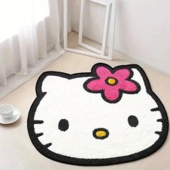 卡通HelloKitty仿羊绒地垫家用装饰地毯公主房卧室客厅易打理地垫