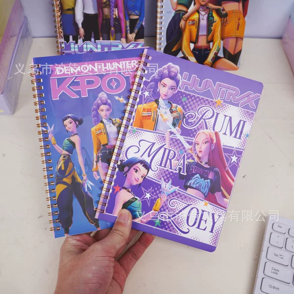 K-Pop Hunter Girl Group A5 Notebook High-Quality Rumi Lined Notebook Student Exam Practice Spiral Notebook Wholesale
