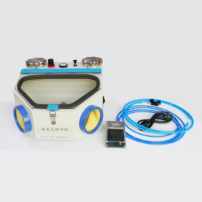 Máquina de chorro de arena dental de doble pluma, tecnología dental, equipos de tecnología dental, reparación oral, molienda de chorro de arena de porcelana, máquina de chorro de arena de producción propia