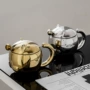 电镀陶瓷家用带盖水杯