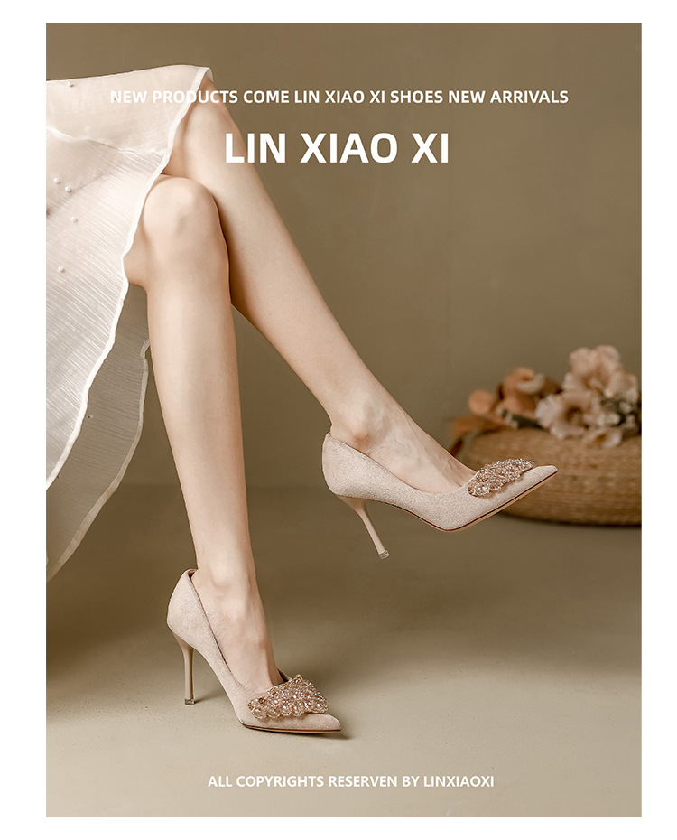 New Spring Autumn Stunning Rhinestone Black High Heels Women, Elegant And Sophisticated, Comfortable For The Feet, Thin_vogvips.com