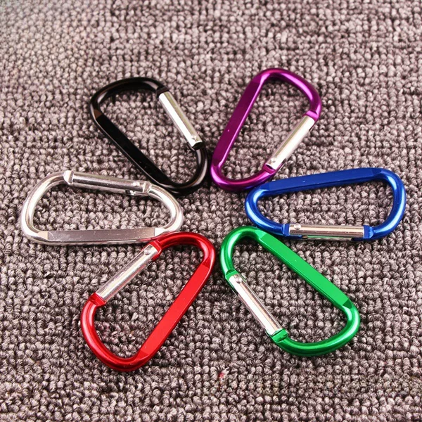 Cross-Border No. 7 D-Shaped Flattened Aluminum Alloy Carabiner Outdoor Safety Buckle Heart-Shaped Buckle Backpack Accessories Small Hook Wholesale