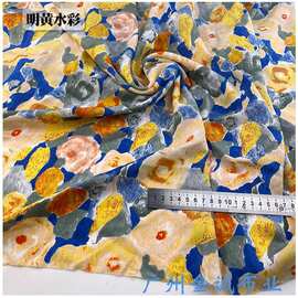 麻印花面料夏季平纹缎雪纺女连衣裙半身裙衬衫品质布料坠垂感其他