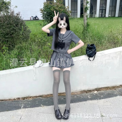【现货】jk制服女基础款灰色二本水手服套装校供感百褶裙学院风