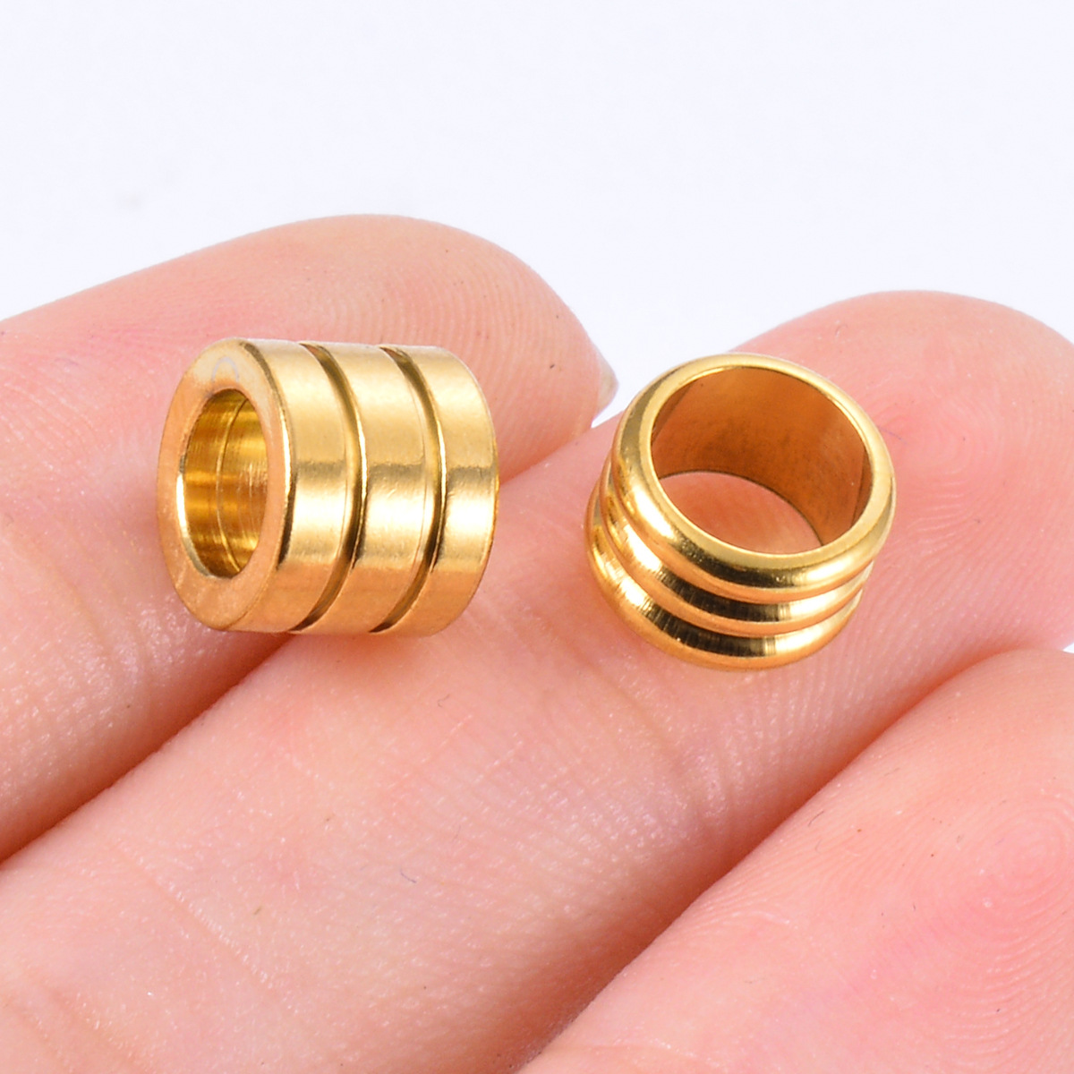 5*4mm, 8*5mm, 8*6.5mm Jewelry Making Size 18K Real Gold Plated Plating Material Smooth Embellishment 50 PCS/Package     Geometric Spacer Bars