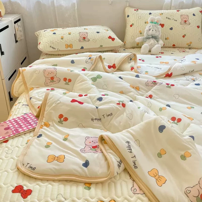 2025 новый ледяной шелковый латекс набор из четырех частей Летний утолщенный ледяной шелковый коврик из трех частей Летнее прохладное одеяние можно стирать