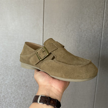 新款薄底超轻金属凉鞋真皮牛皮包头鞋男女同款休闲鞋