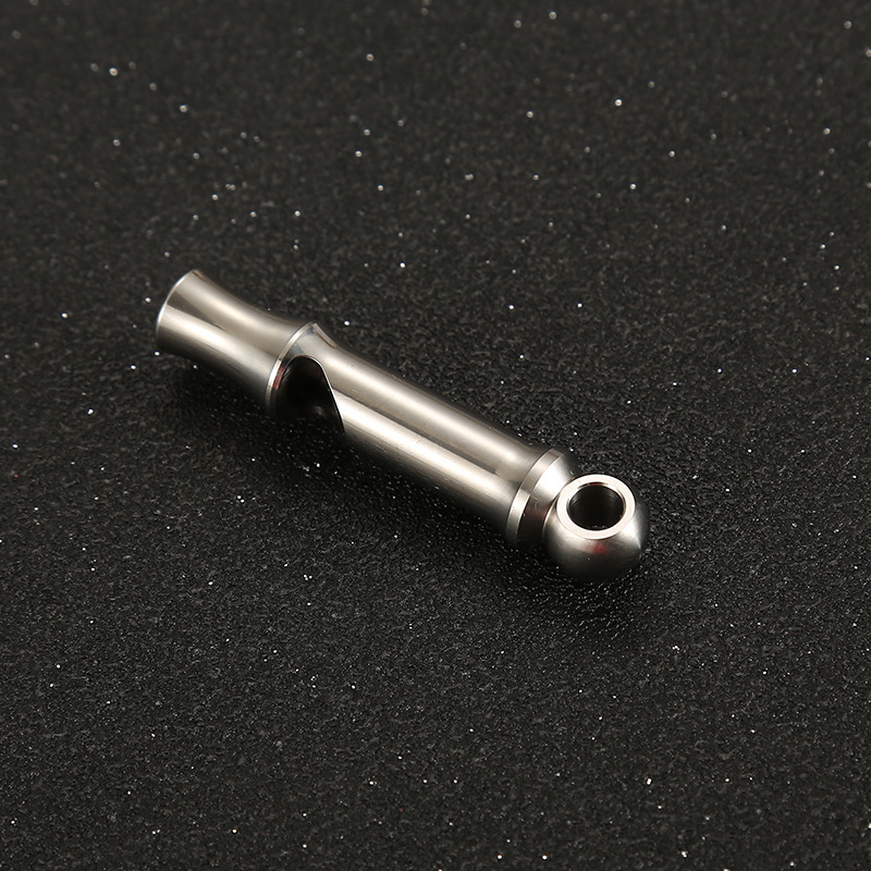 Pioneer EDC Titanium Alloy Whistle Single Tube High Frequency Outdoor Wilderness High Decibel Stainless Steel_voghion.com