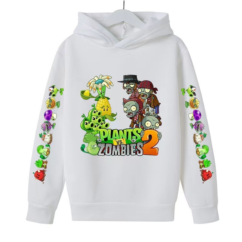 Peashooter-themed Plants vs. Zombies printed children's clothing, kids' hoodies, sportswear, game-printed sweatshirts