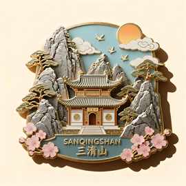 江西上饶三清山清晨旅游景点周边礼松树浮雕文创金属磁吸冰箱贴礼