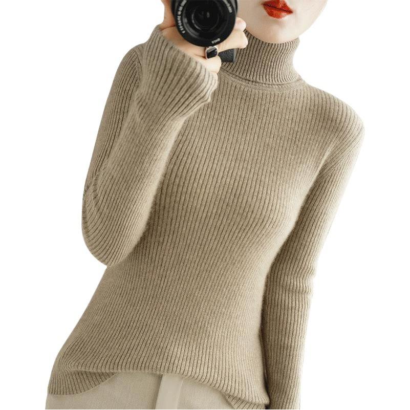 2025 осенний и зимний свитер с высоким воротником