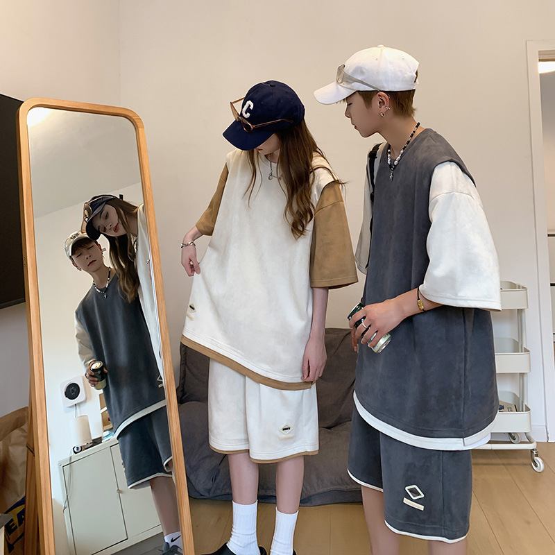 Conjunto Deportivo de Playera y Shorts para Hombre y Mujer, Poliéster, para Uso Casual