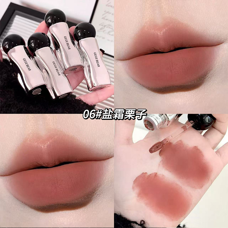 Gege bear light cloud nude fog velvet lip clay white matte soft fog…