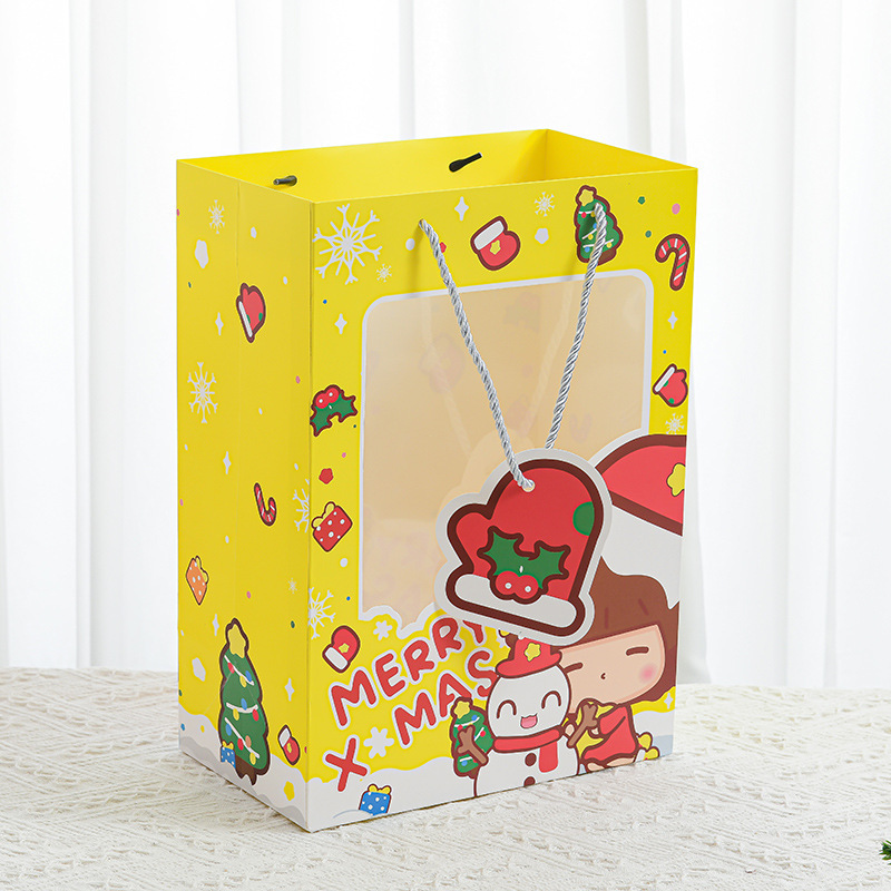 クリスマスギフトバッグウィンドウクリスマスウィンドウバッグギフトギフトポータブル紙袋クリスマスイブアップル包装袋|undefined