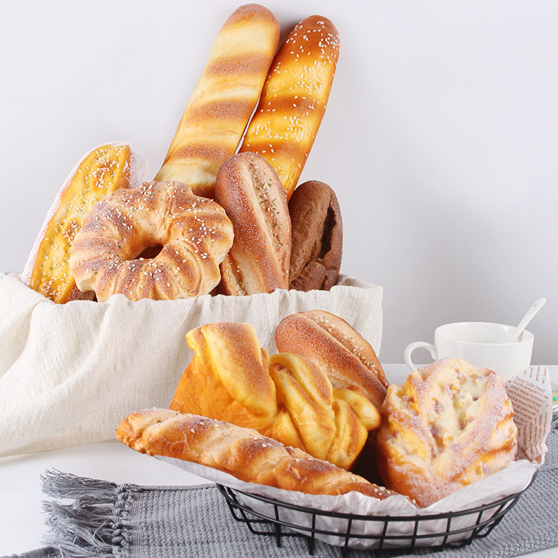 仿真法棍面包食物模型蛋糕糕点拍摄道具面包烘焙店装饰假面包摆件