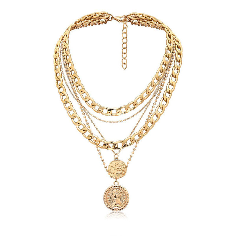 Multi-layer Round Pendant Necklace For Women Elegant Jewellery_voghion.com