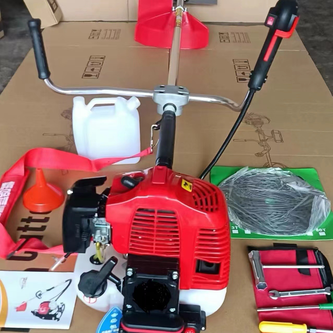 新款电启动汽油割灌机二冲程打草机一键启动燃油割草机园林收割机