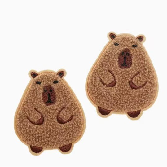 Classic kapibala cloth stickers jeans sweater velcro cartoon diy handmade embroidered flower stickers factory wholesale