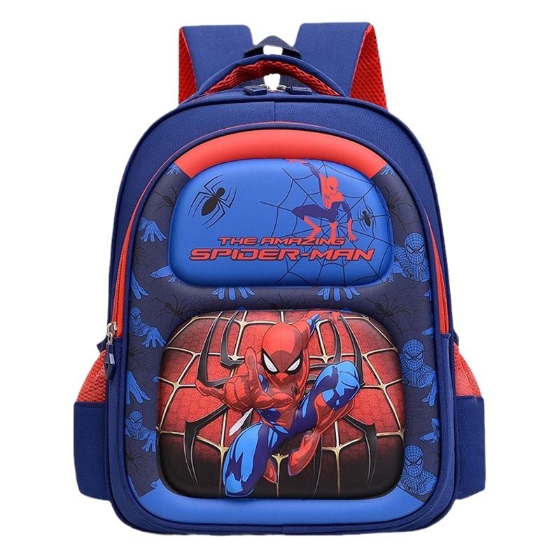 Mochila escolar nueva para estudiantes de primaria, de gran capacidad, de nailon, mochila de jardín de infantes, impermeable de PVC, mochila de Spider-Man