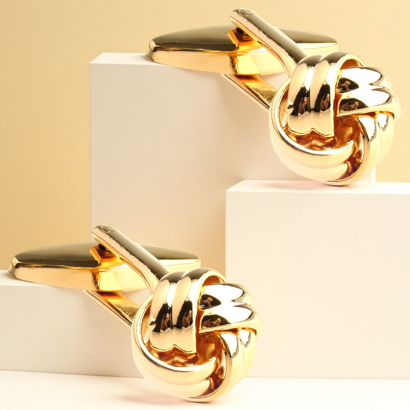 High Quality French Cufflinks Cuff Cuff Studs Men's cufflinks Pictograph Two-strand Golden Twist Cufflinks