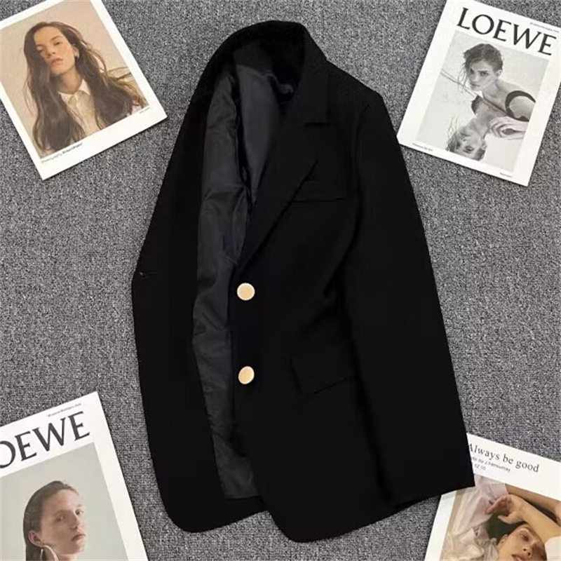 2026 Autumn New Black Versatile Blazer for Women, Stylish and Trendy Commuter Casual Suit Jacket for Women
