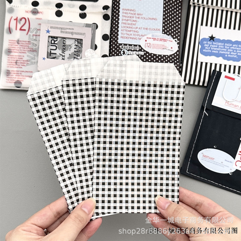 高颜值黑白系列出货打包材料封口袋波点牛皮纸袋信封袋礼品包装袋|undefined