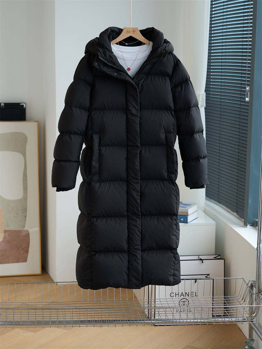 2025 冬肥厚エクストラロンググースダウンジャケット女性の膝上ロングハイエンドスリム屋外極寒グースダウンジャケット暖かいジャケット