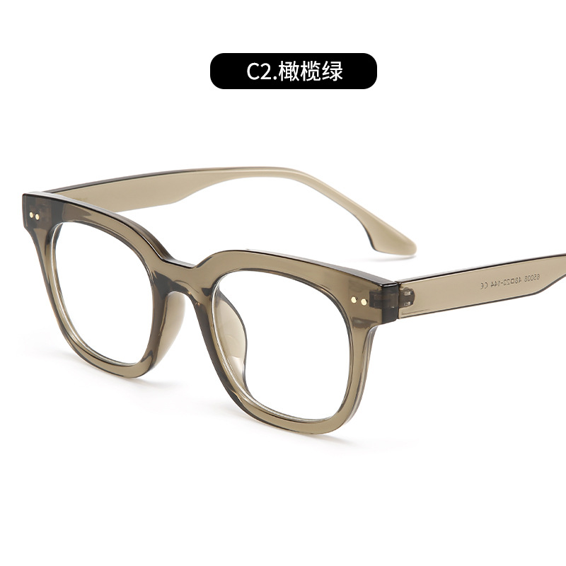 Gafas de marco negro de estilo japonés enmarcan la cara redonda de moda de los hombres marco grande gafas de miopía de luz anti-azul gafas de mujer cuadradas lisas
