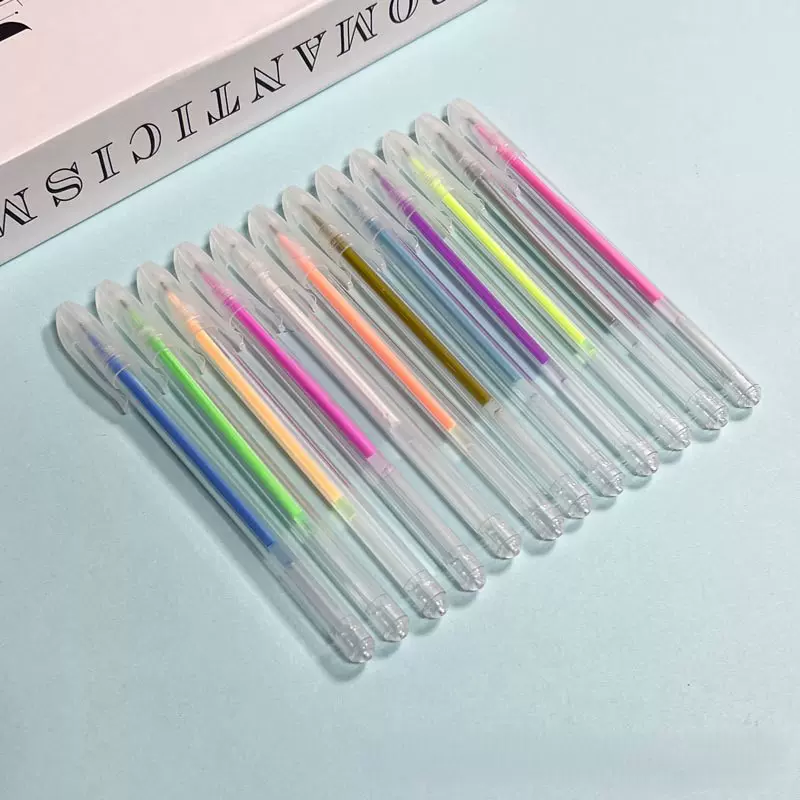 彩色中性笔12色高光笔美术专用笔diy手帐笔套装彩笔ins荧光笔批发