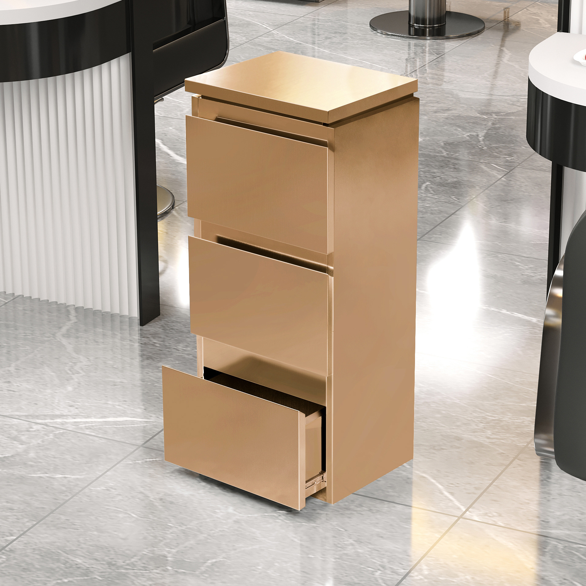 11_3단 로즈골드 지문방지 지문방지-78x30x40cm