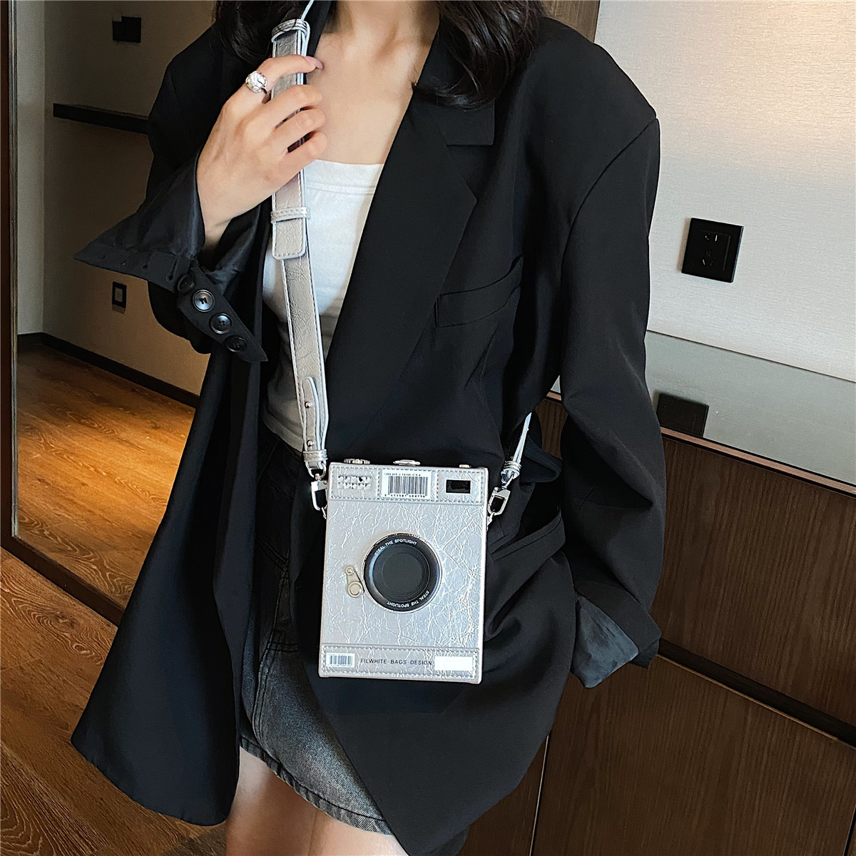 Új, sokoldalú Camera női táska, PU bőr mintás férfi és női crossbody kis táska_voghion.com