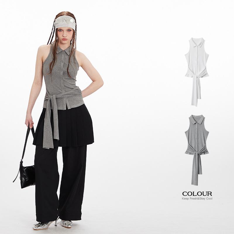 HeyHenry 2025 Summer Design Waistcoat Sleeveless Fashion Spice Girl Vest Top Women's New Elegant