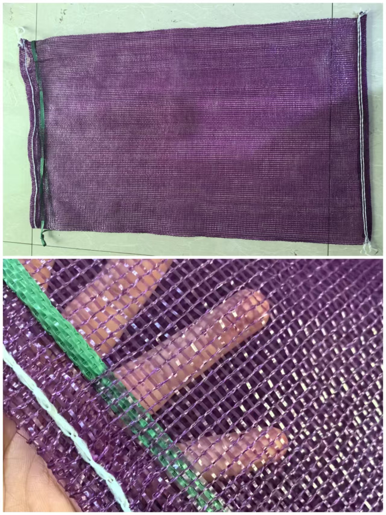 Bolsa de malla verde grande cifrado verduras frutas bolsas de malla abertura de paquete cifrado gran maíz bolsas de malla