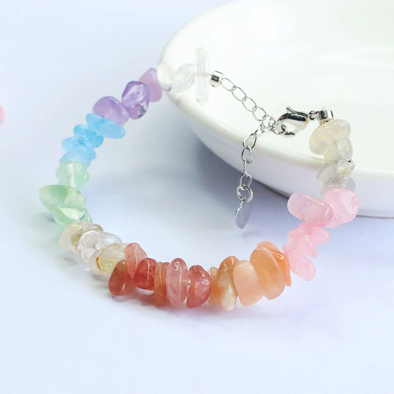 眷钰 Organic rainbow bracelet natural stone, gradient, wholesale