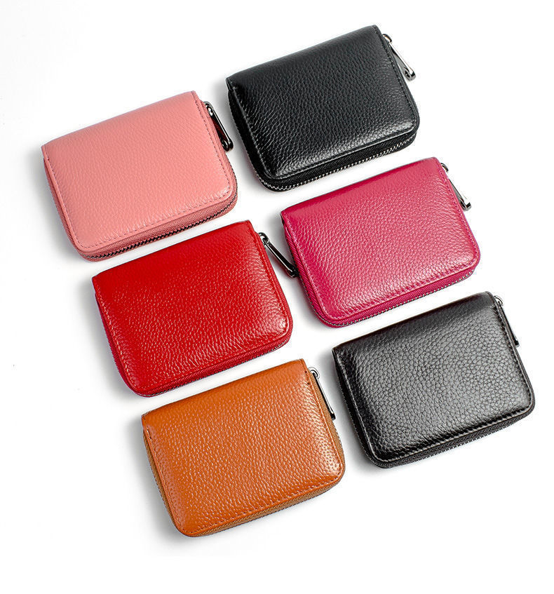Unisex Solid Color Pu Leather Zipper Card Holders display picture 2