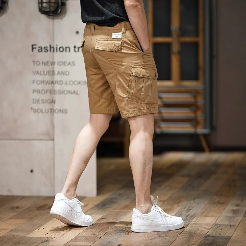 Trendy Shorts Men's Casual Loose Overalls Summer 2025 Fashion Style Japanese Running Solid Color Pants Men