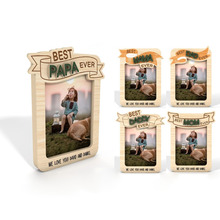 跨境定制木质相框冰箱贴母亲节父亲节礼物相框冰箱贴家居装饰摆件