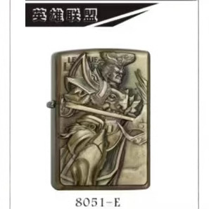 新品レトロ金属ライターレリーフ柄関公等柄防風灯油ライター高品質|undefined