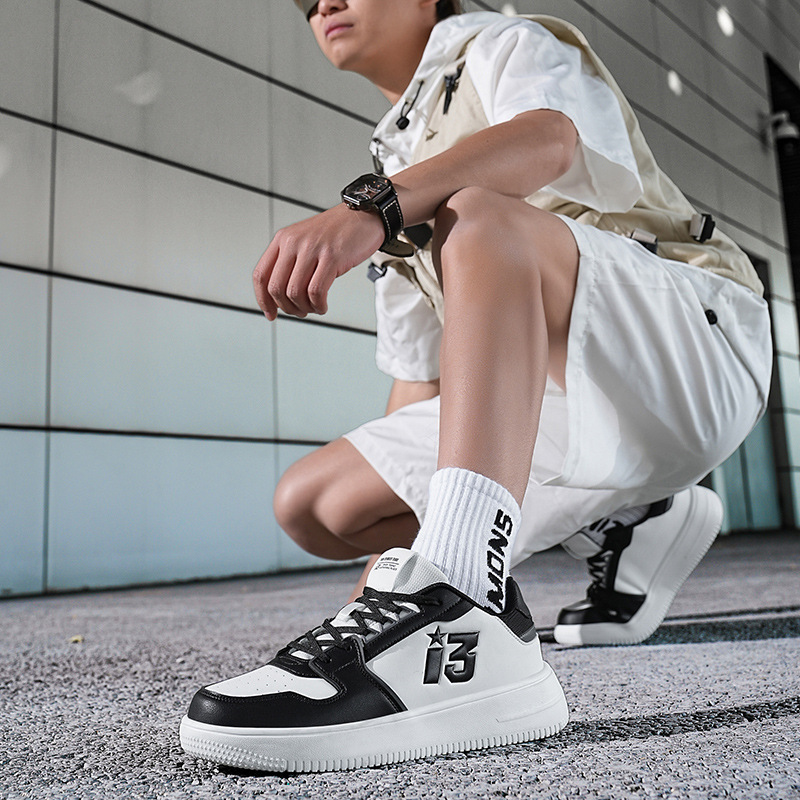 Iverson Men's Leather Panel Shoes 2025 New White Student Comfortable Sports Fashion Casual Shoes Men's Style